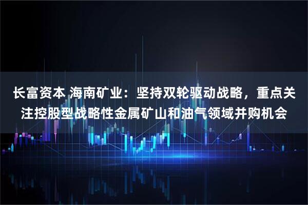 长富资本 海南矿业：坚持双轮驱动战略，重点关注控股型战略性金属矿山和油气领域并购机会