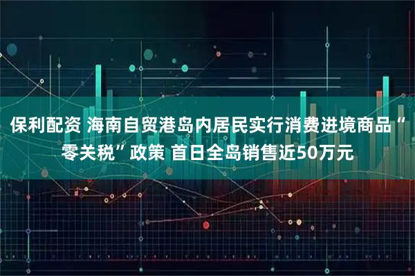 保利配资 海南自贸港岛内居民实行消费进境商品“零关税”政策 首日全岛销售近50万元